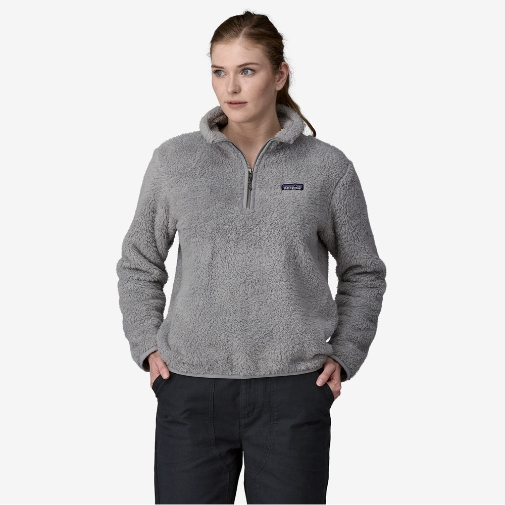 Patagonia Women’s Los Gatos 1/4 Zip Pullover Fleece Jacket Gray Fluffy Large *C